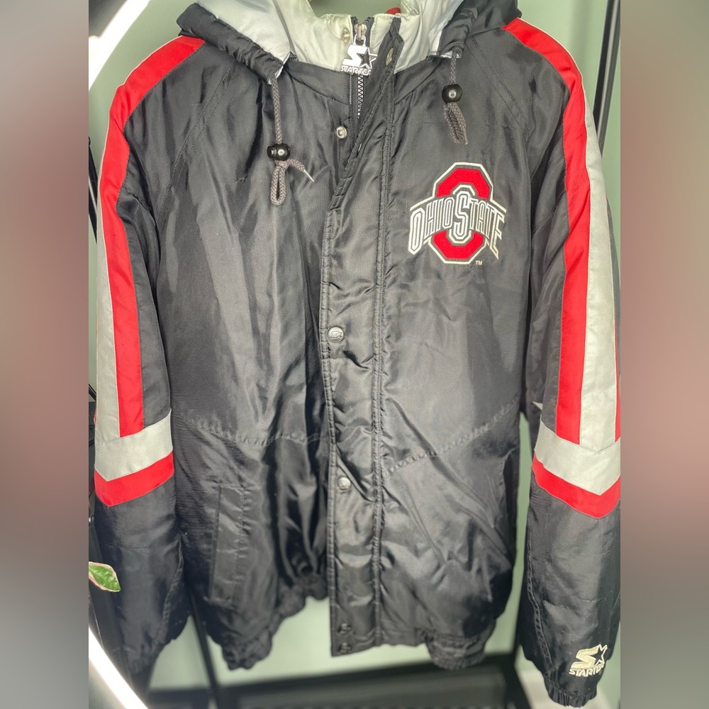 Black/red/grey-Bomber VINTAGE Ohio state jacket-Brand starter